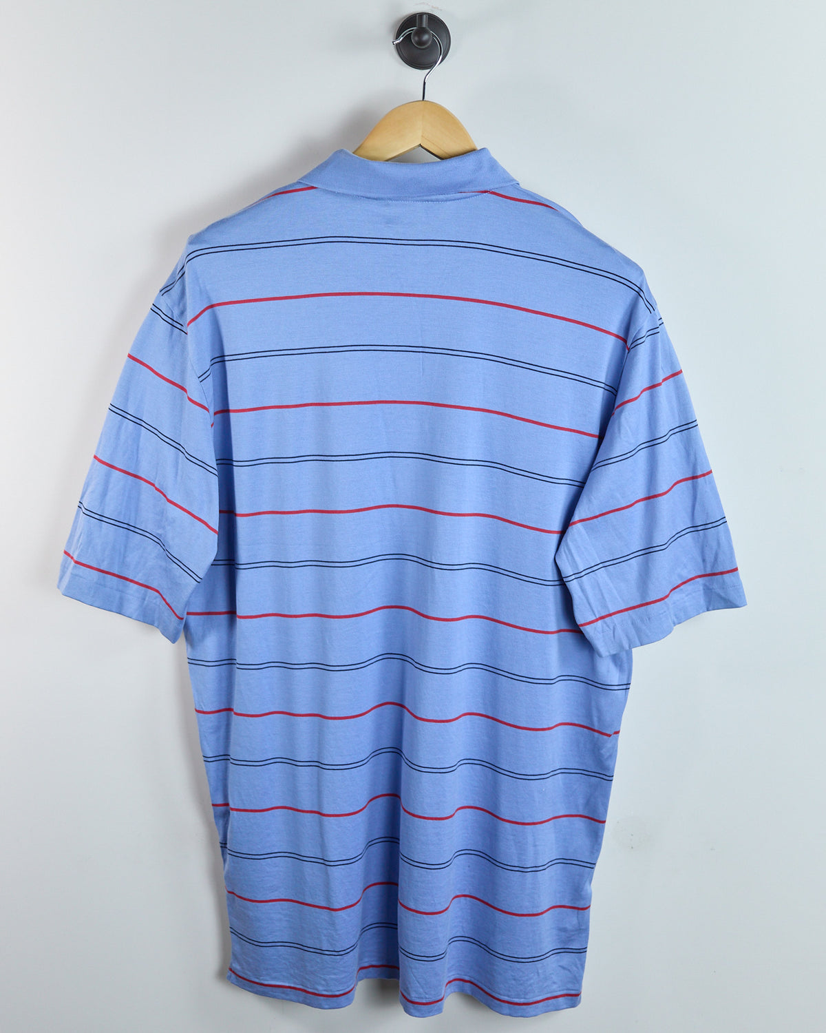 2005 Polo Ralph Lauren Golf Blue/Red Stripe Pattern US Open Pinehurst Polo (L)