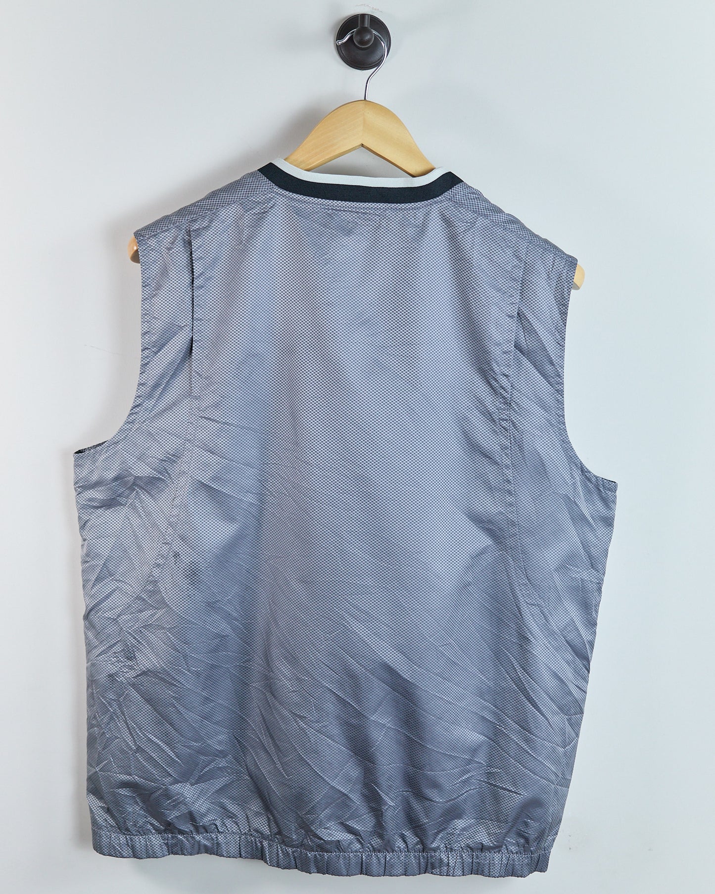 Early 00s Nike Golf Shield Logo Mid Grey Pattern Windbreaker Gilet (L)