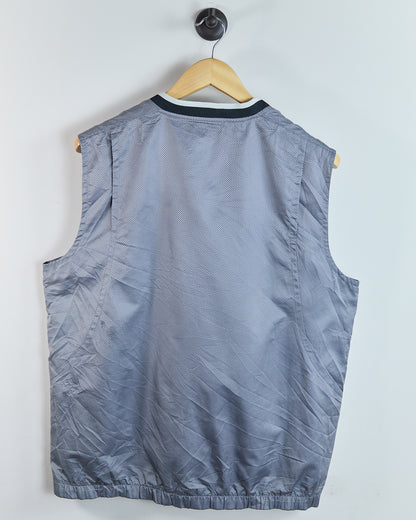 Early 00s Nike Golf Shield Logo Mid Grey Pattern Windbreaker Gilet (L)