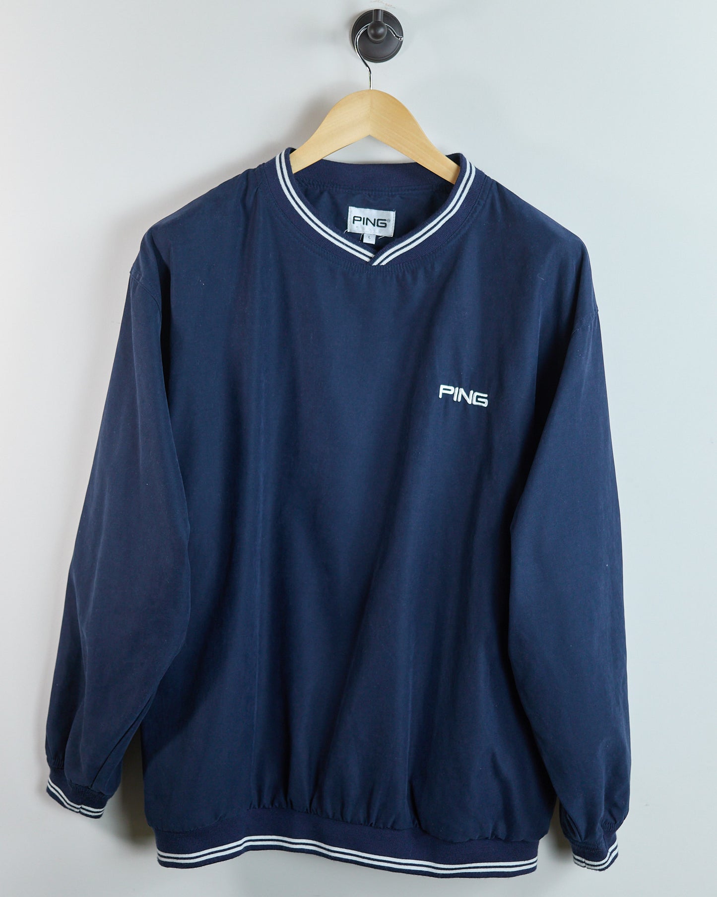 90s Ping Blue V Neck Windbreaker (L)