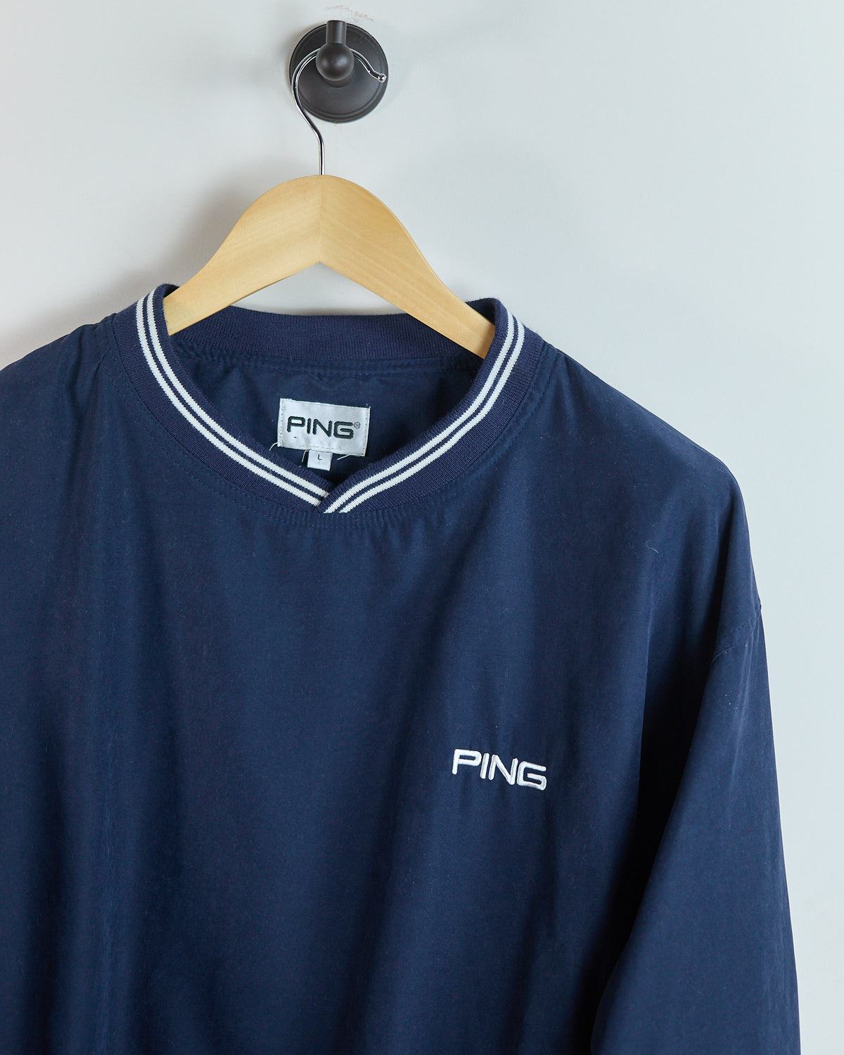 90s Ping Blue V Neck Windbreaker (L)