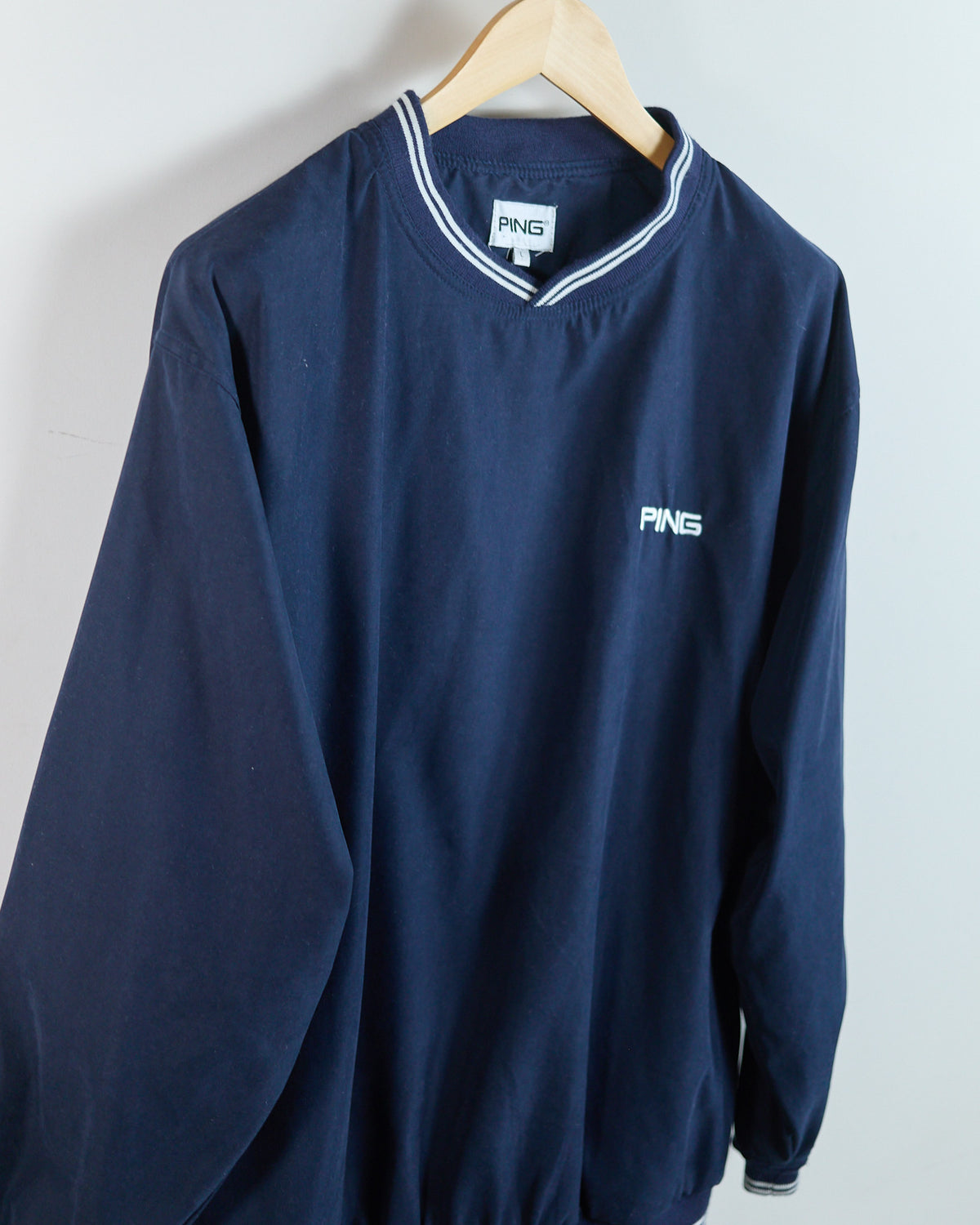 90s Ping Blue V Neck Windbreaker (L)