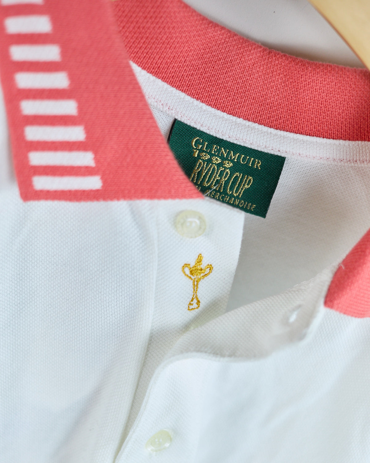 90s Glenmuir White/Coral Ryder Cup Polo, NWT (L)