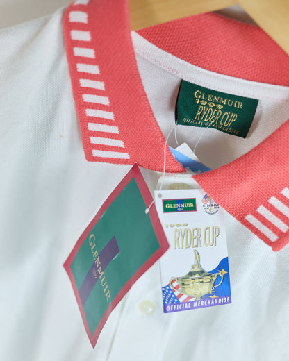90s Glenmuir White/Coral Ryder Cup Polo, NWT (L)