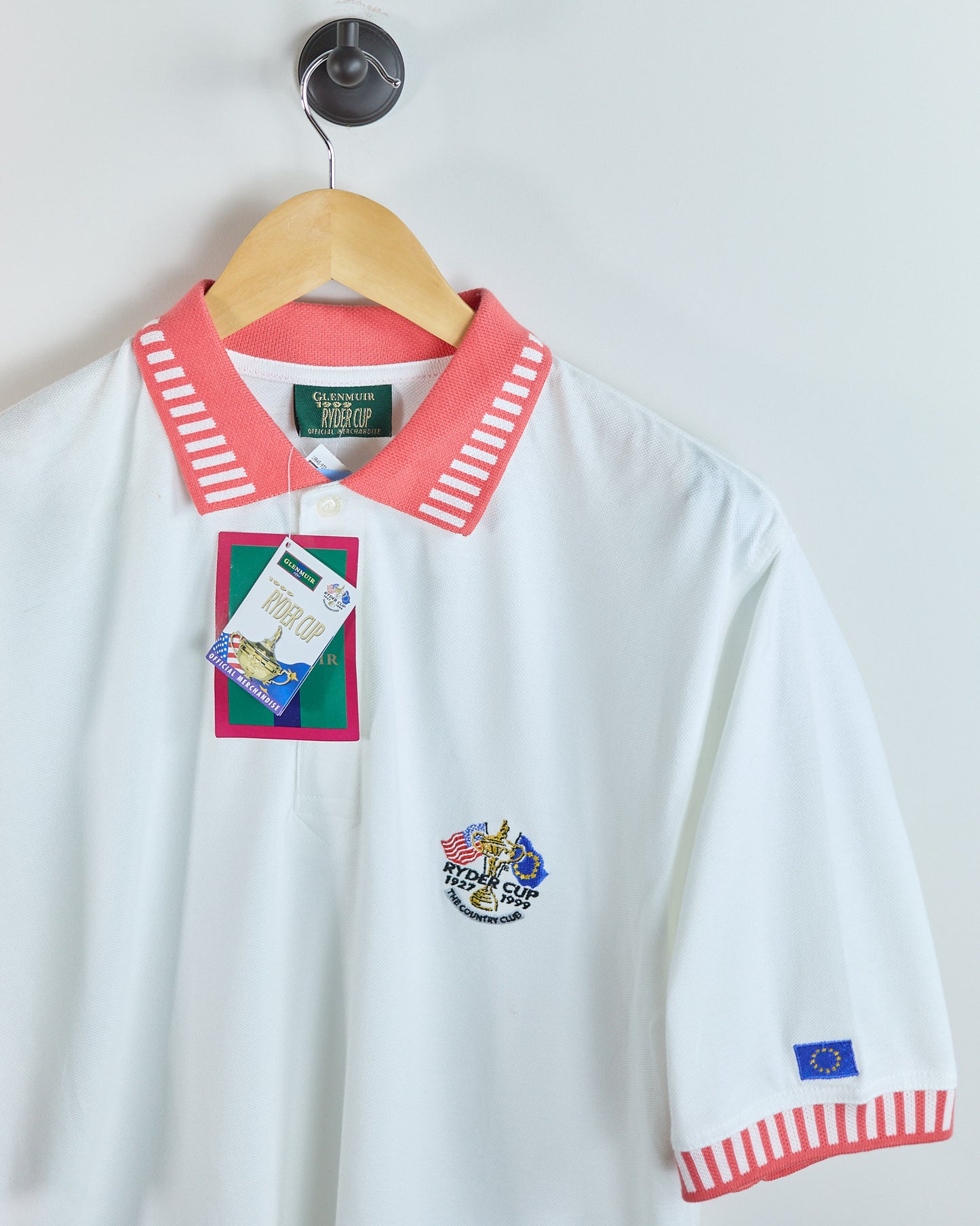 90s Glenmuir White/Coral Ryder Cup Polo, NWT (L)