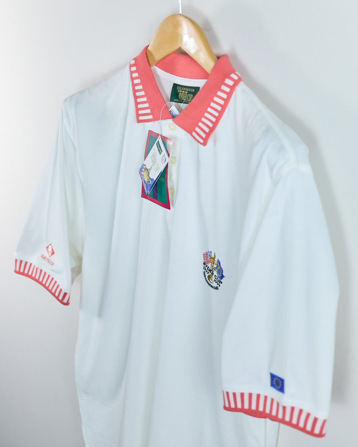 90s Glenmuir White/Coral Ryder Cup Polo, NWT (L)