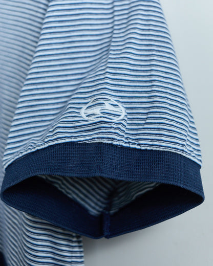 90s Nike Golf Tiger Woods Yin Yang Blue/Navy Stripe Pattern Polo (XL)