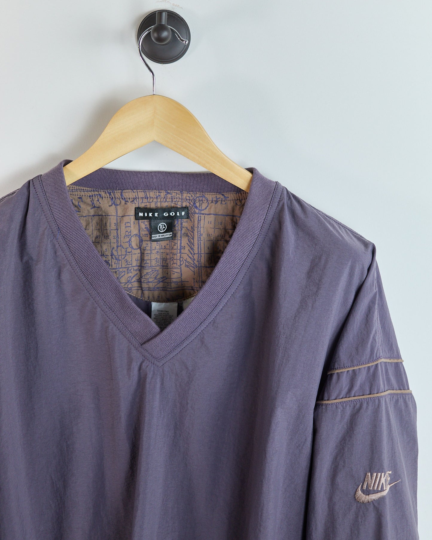 90s Nike Golf Purple V Neck Windbreaker, Super Rare (XL)