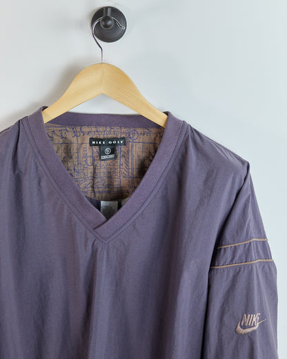 90s Nike Golf Purple V Neck Windbreaker, Super Rare (XL)