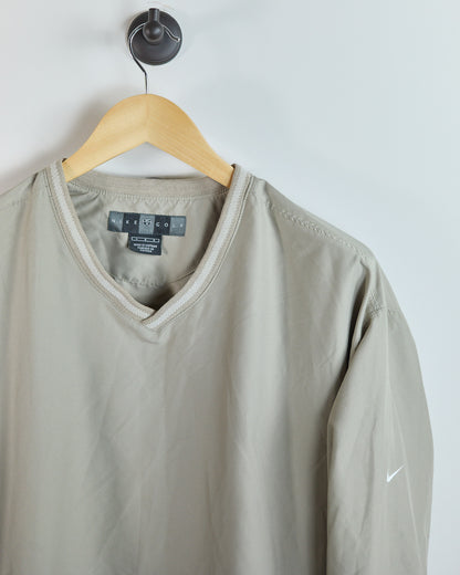 90s Nike Golf Shield Logo Sand V Neck Windbreaker (L)