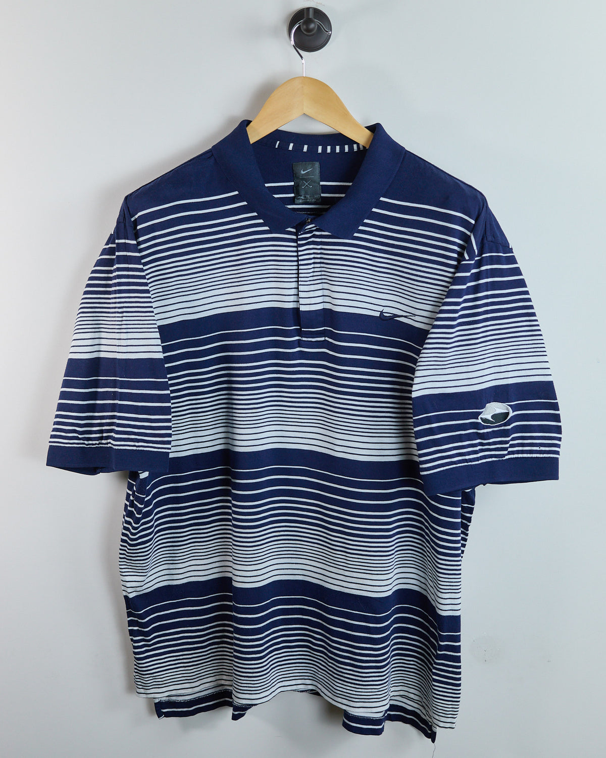 90s to early 00s Nike Golf Tiger Woods Yin YangBlue/White Polo (XL)