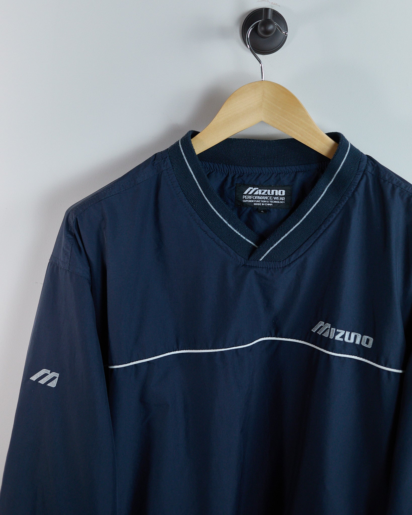 90s Mizuno Golf Blue V Neck Windbreaker (L) | Rules of Golf – The
