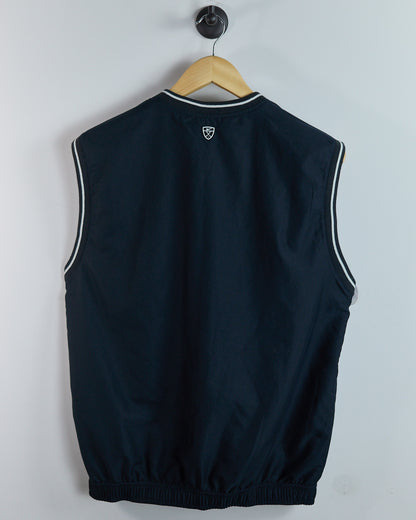 90s Nike Golf Shield Logo Black V Neck Windbreaker Vest (M)