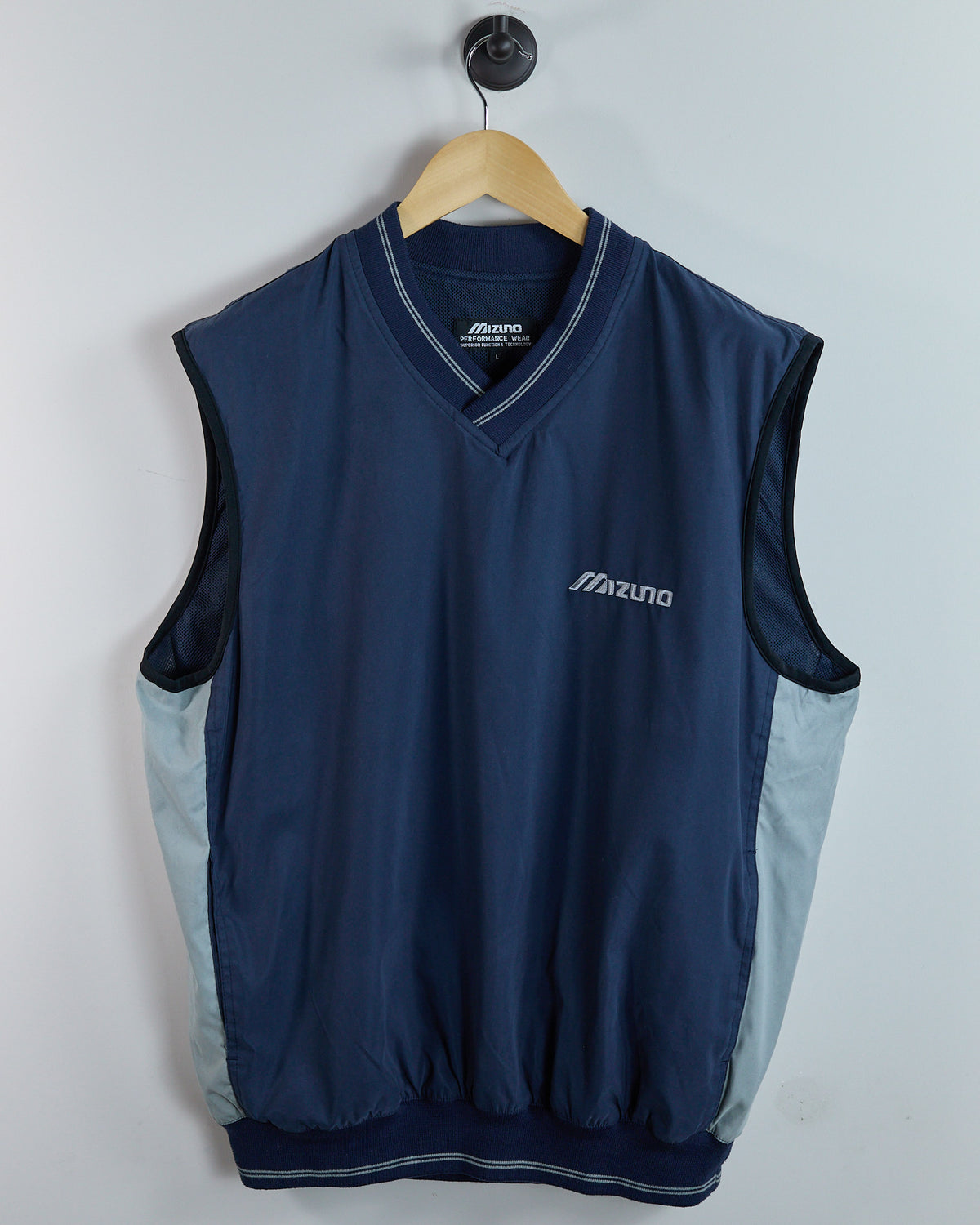 90s Mizuno Golf Navy V Neck Windbreaker Vest (L)