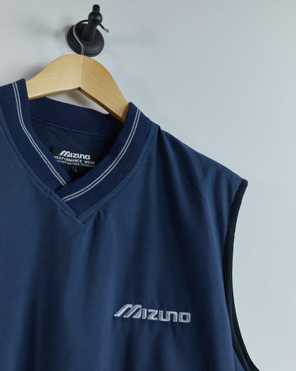 90s Mizuno Golf Navy V Neck Windbreaker Vest (L)
