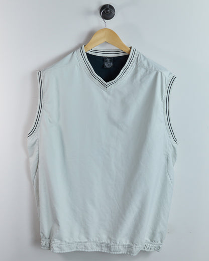 90s Nike Golf Cream V Neck Windbreaker Vest (XL, smaller)