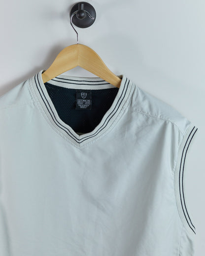 90s Nike Golf Cream V Neck Windbreaker Vest (XL, smaller)
