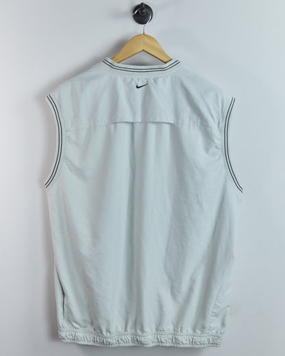90s Nike Golf Cream V Neck Windbreaker Vest (XL, smaller)