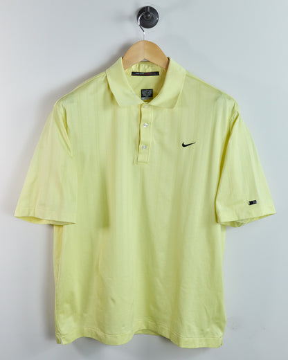 90s to 00s Nike Golf Tiger Woods Yellow Polo (L)