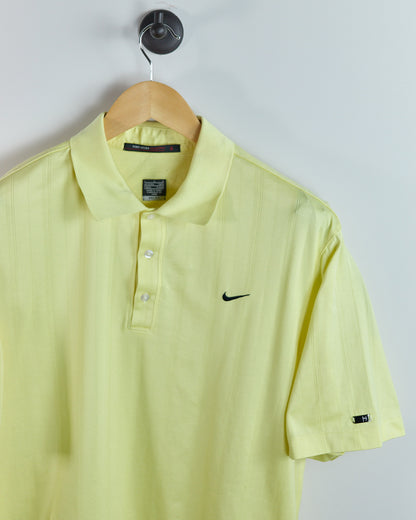90s to 00s Nike Golf Tiger Woods Yellow Polo (L)