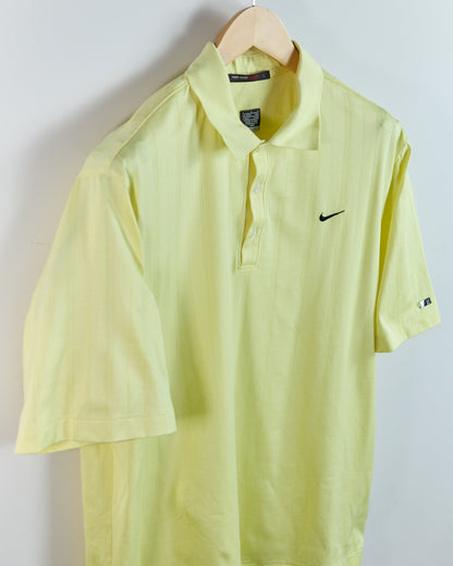 90s to 00s Nike Golf Tiger Woods Yellow Polo (L)