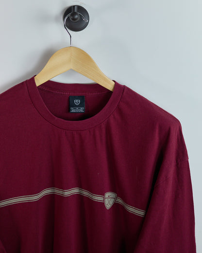 90s Nike Golf Shield Logo Burgundy Long Sleeve T-Shirt (XL)