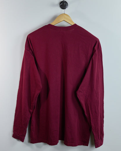 90s Nike Golf Shield Logo Burgundy Long Sleeve T-Shirt (XL)