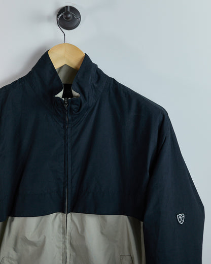 90s Nike Golf Shield Logo Beige/Black Zip Up Windbreaker (M)