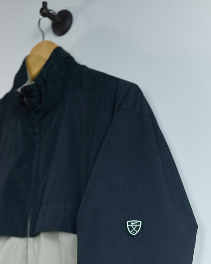 90s Nike Golf Shield Logo Beige/Black Zip Up Windbreaker (M)