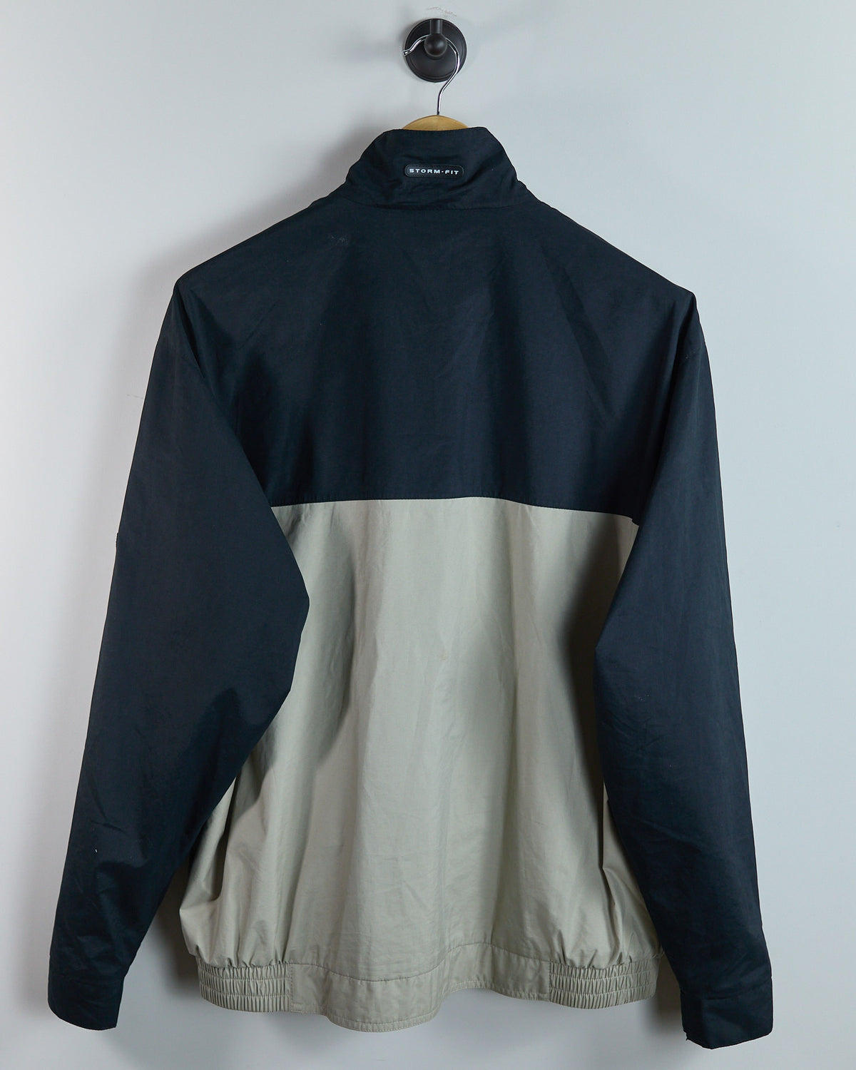 90s Nike Golf Shield Logo Beige/Black Zip Up Windbreaker (M)