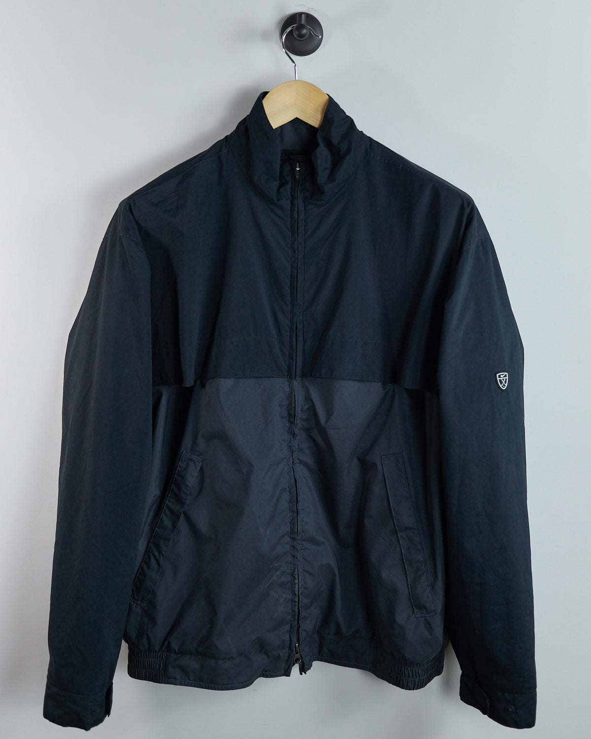 Late 90s Nike Golf Shield Logo Black Zip Up Windbreaker (M)