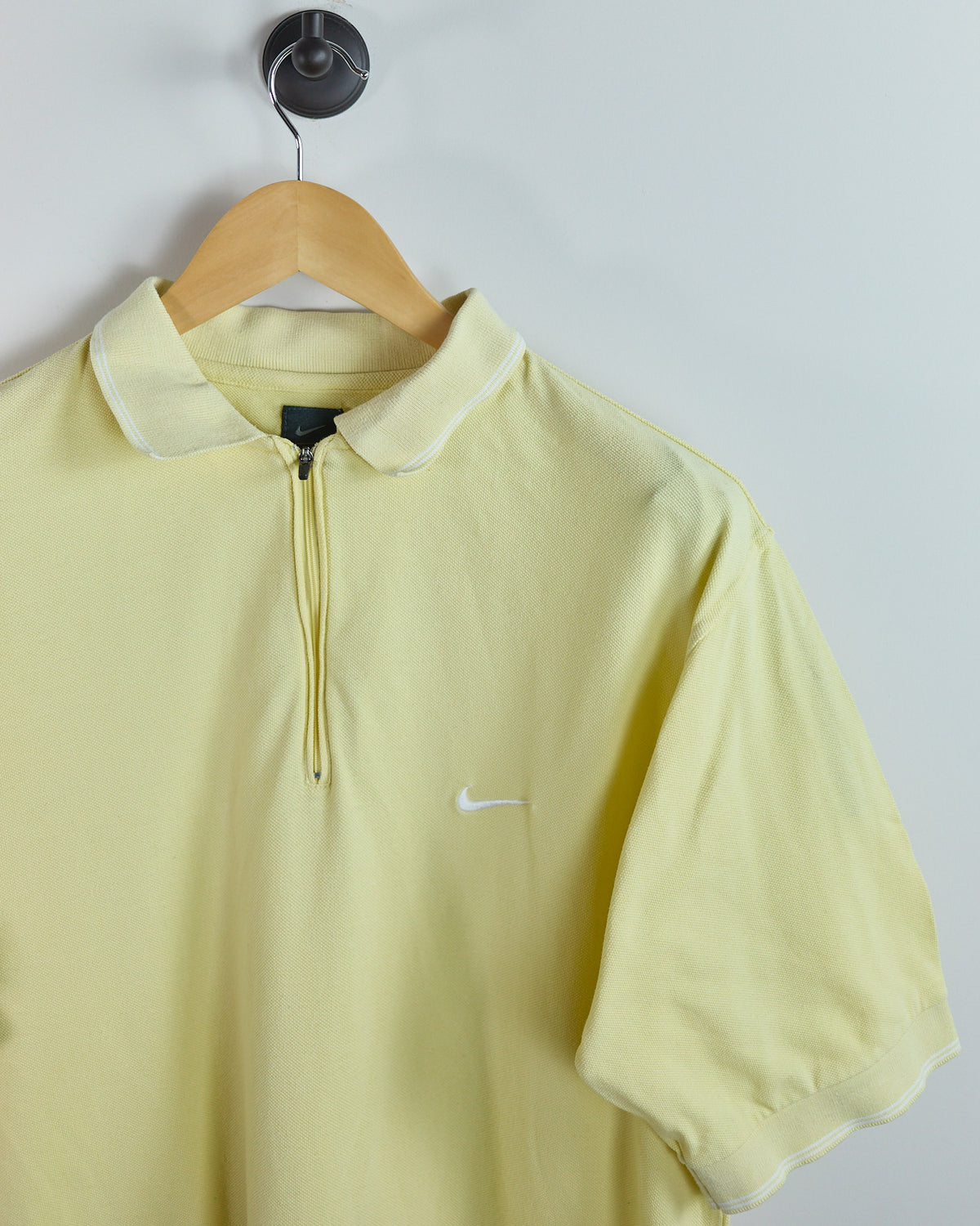 90s Nike Golf Tiger Woods Yin Yang Yellow Zip Up Polo (M)