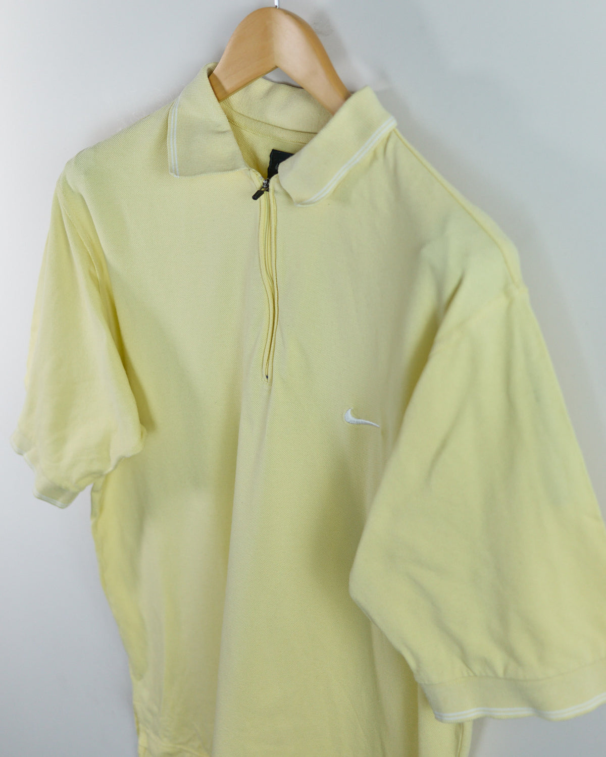 90s Nike Golf Tiger Woods Yin Yang Yellow Zip Up Polo (M)