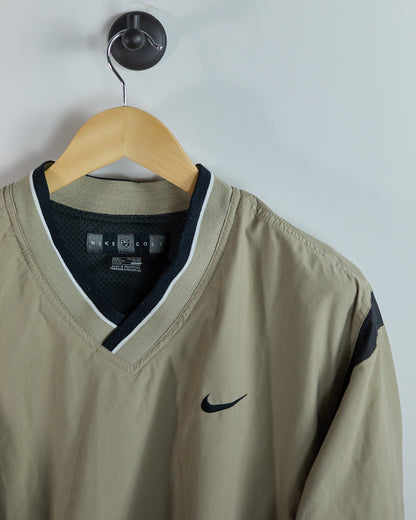 90s Nike Golf Beige V Neck Windbreaker (L)