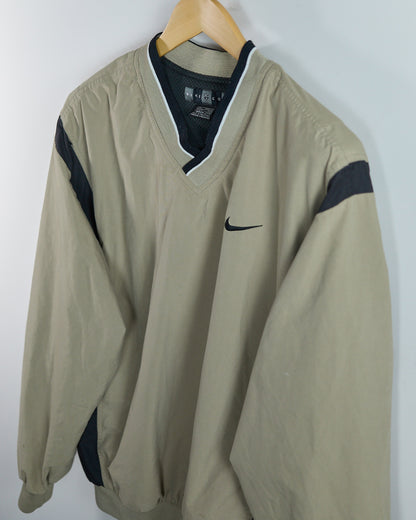 90s Nike Golf Beige V Neck Windbreaker (L)