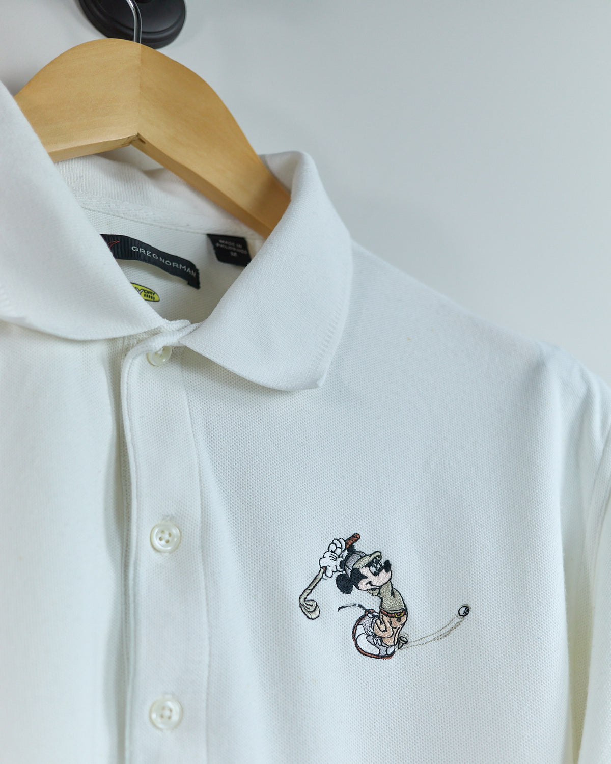 Early 00s Greg Norman x Disney White Polo (M)