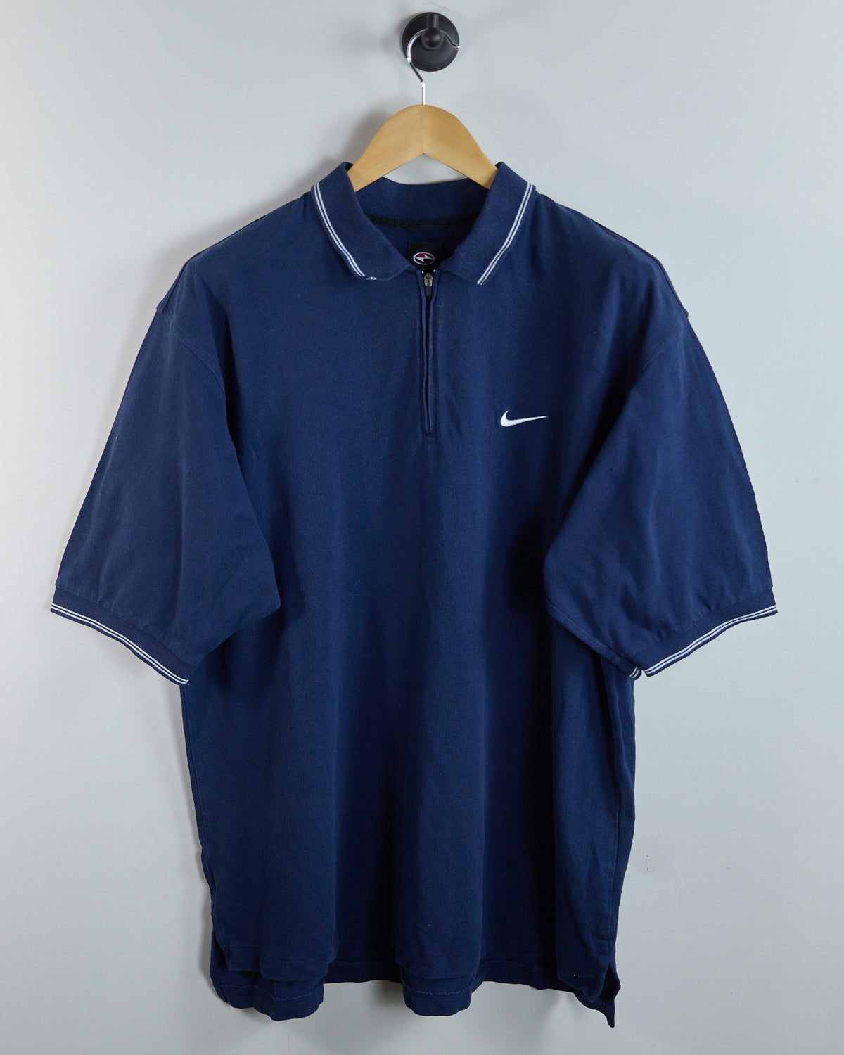 90s to early 00s Nike Golf Tiger Woods Yin Yang Blue Zip Up Polo (L)