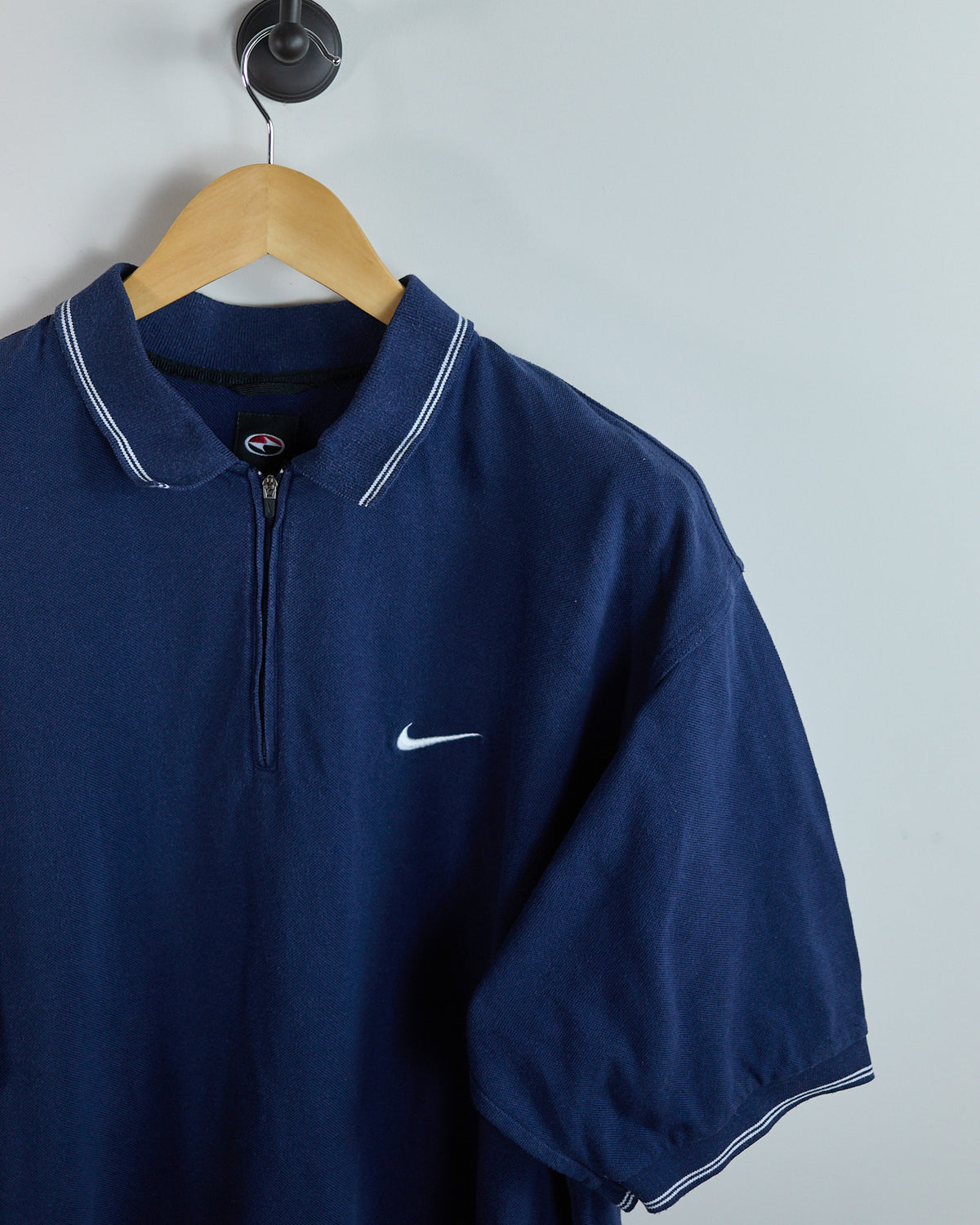 90s to early 00s Nike Golf Tiger Woods Yin Yang Blue Zip Up Polo (L)