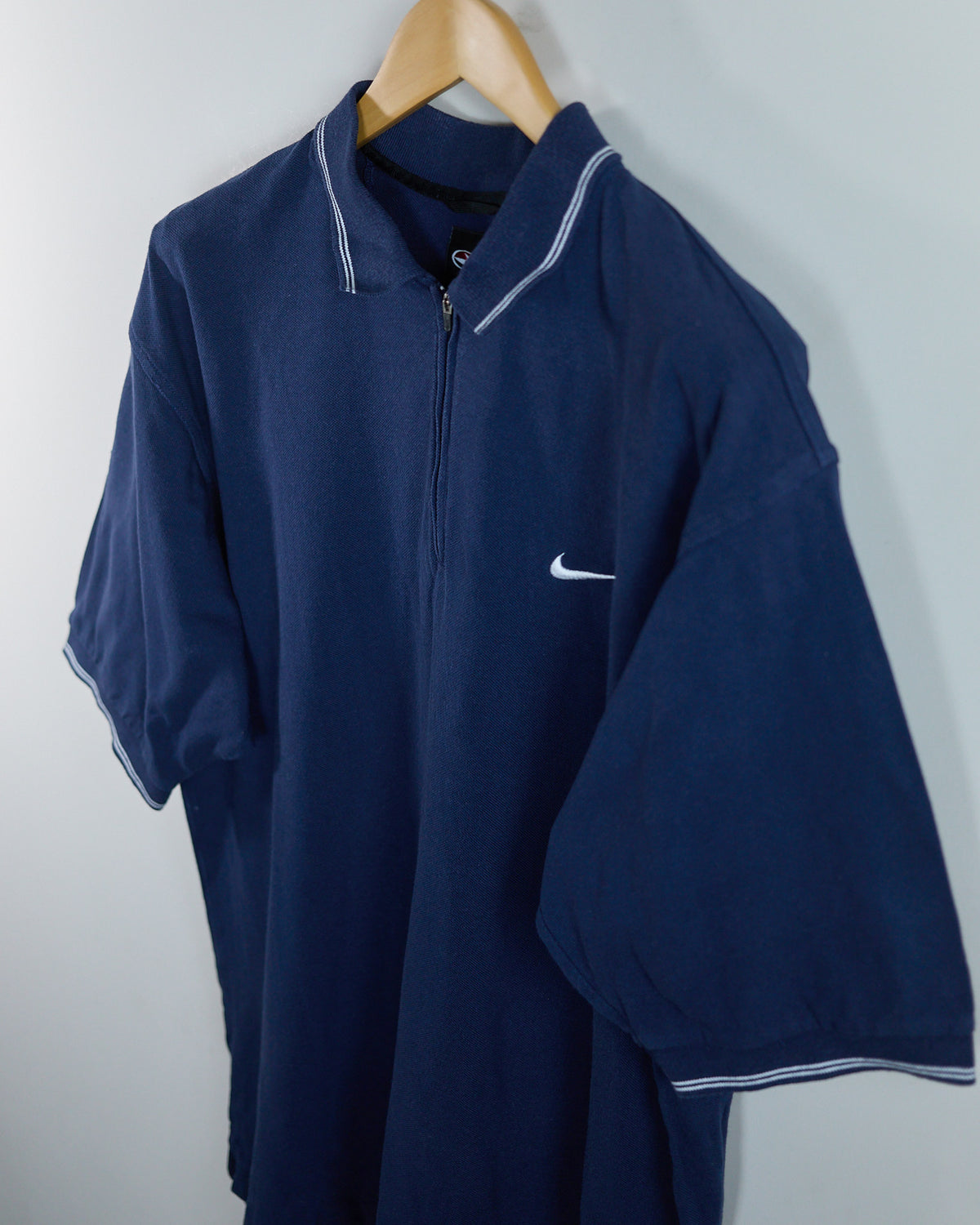 90s to early 00s Nike Golf Tiger Woods Yin Yang Blue Zip Up Polo (L)