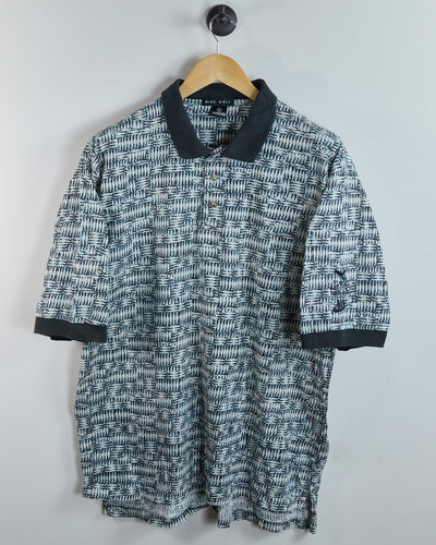 90s Nike Golf x Eagle Harbor White/Black Pattern Polo (XL)
