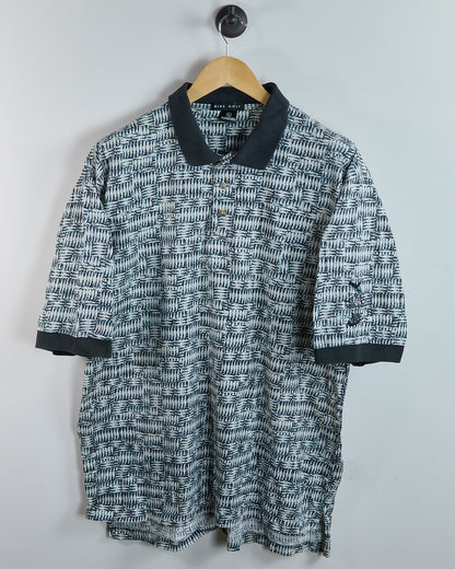 90s Nike Golf x Eagle Harbor White/Black Pattern Polo (XL)