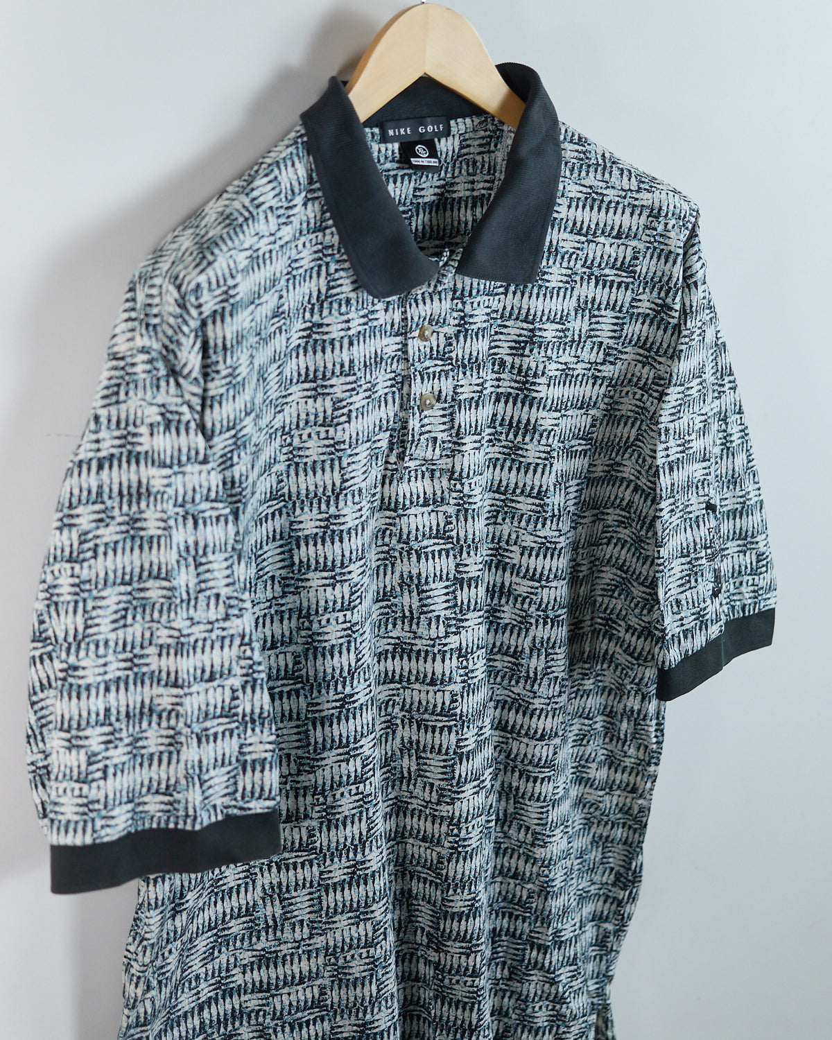 90s Nike Golf x Eagle Harbor White/Black Pattern Polo (XL)
