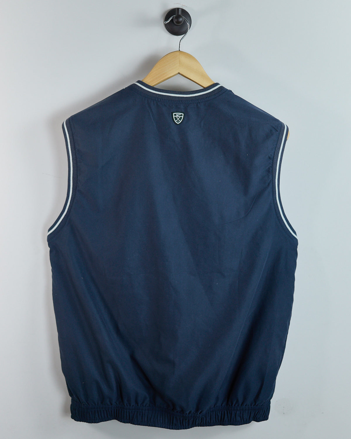 90s Nike Golf Shield Logo Blue V Neck Windbreaker Vest (M)