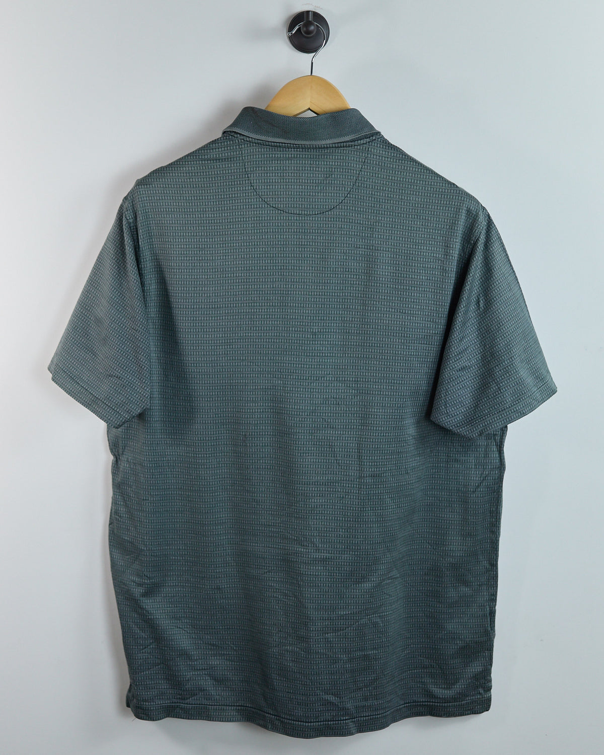 90s Nike Golf Shield Logo Dark Grey/Black Pattern Polo (XL)