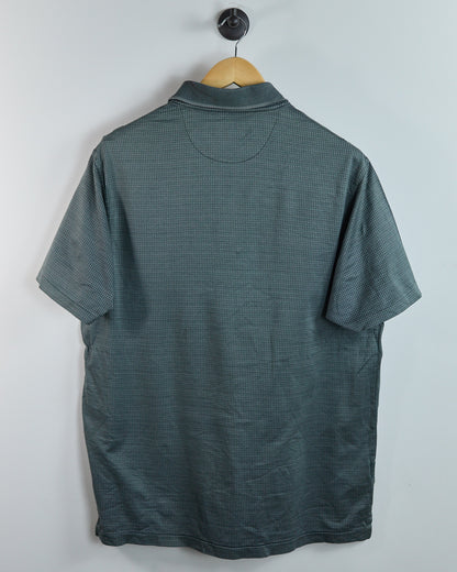 90s Nike Golf Shield Logo Dark Grey/Black Pattern Polo (XL)