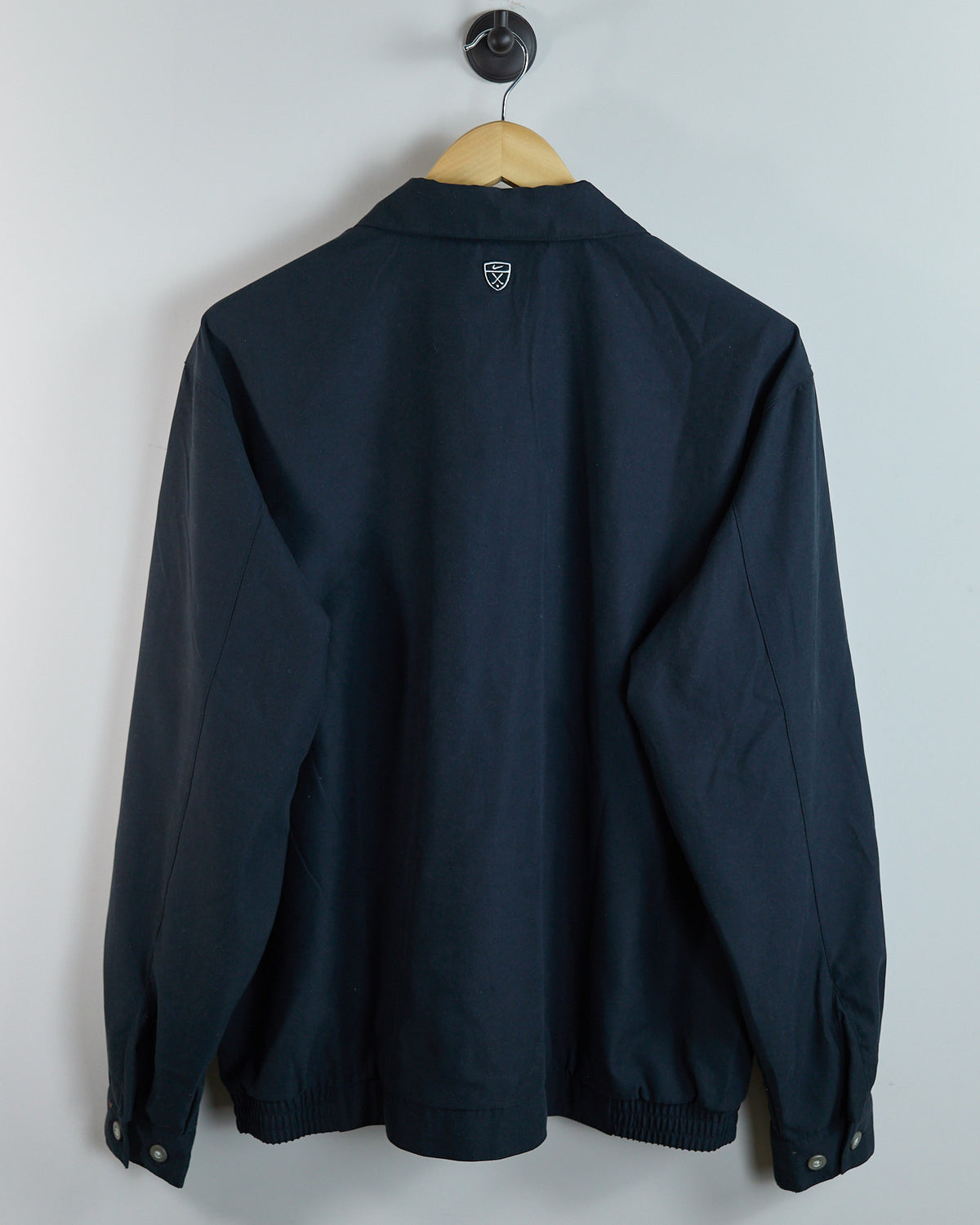 90s Nike Golf Shield Logo Black Zip Up Windbreaker (M)