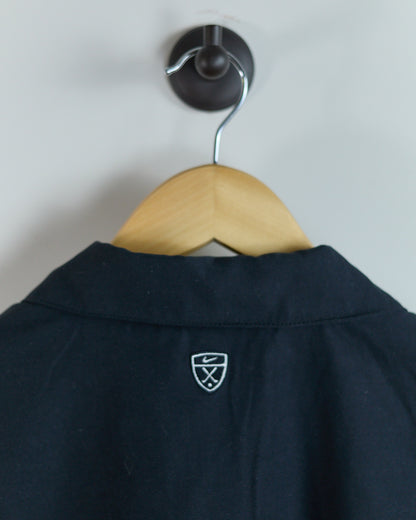 90s Nike Golf Shield Logo Black Zip Up Windbreaker (M)
