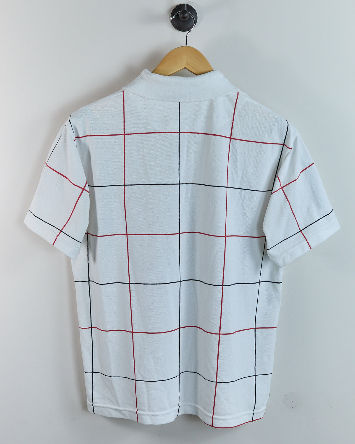 90s Ping White/Red Square Block Pattern Polo (L)