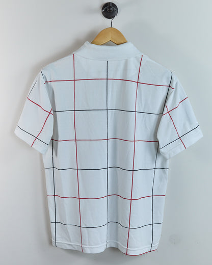 90s Ping White/Red Square Block Pattern Polo (L)
