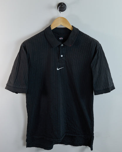 90s to early 00s Nike Golf Tiger Woods Yin Yang Black Polo (M)